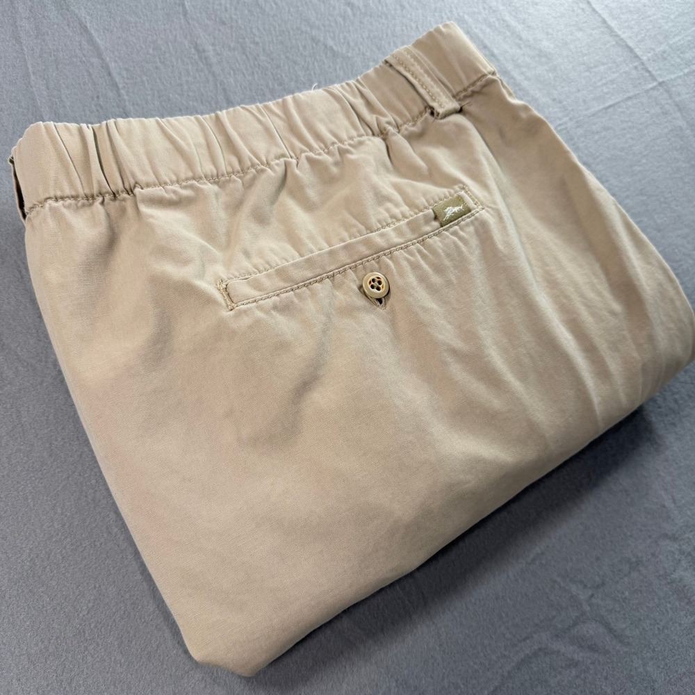 Tommy Bahama Men's Khaki Tan Relax Cargo Shorts Sz XXL Elastic Waist Cotton